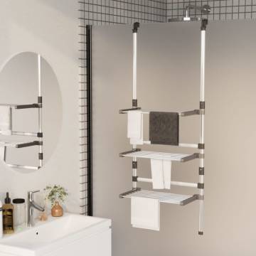 3-Tier Hanging Laundry Drying Rack - Aluminium | Hipomarket