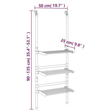 3-Tier Hanging Laundry Drying Rack - Aluminium | Hipomarket