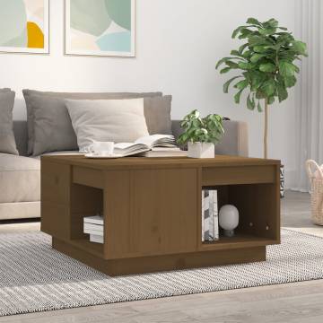 Elegant Honey Brown Coffee Table in Solid Pine Wood - 60x61x32.5 cm