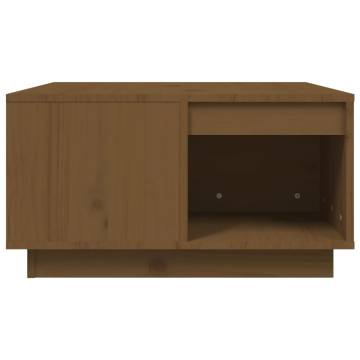 Elegant Honey Brown Coffee Table in Solid Pine Wood - 60x61x32.5 cm