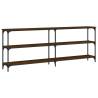 Stylish Brown Oak Console Table - 200x29x75 cm | Hipo Market