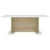 Stylish White & Sonoma Oak Coffee Table - 103.5x60 cm