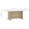 Stylish White & Sonoma Oak Coffee Table - 103.5x60 cm