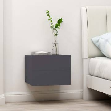 Stylish Grey Bedside Cabinet - 40x30x30 cm Engineered Wood