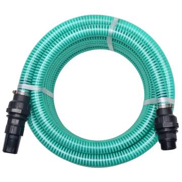 Suction Hose with Connectors 7m 22mm - Durable Green PVC