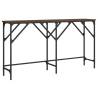 Stylish Brown Oak Console Table - 140x29x75 cm