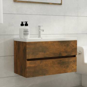 Smoked Oak Sink Cabinet - Stylish Bathroom Storage | HipoMarket