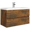 Smoked Oak Sink Cabinet - Stylish Bathroom Storage | HipoMarket