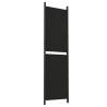 4-Panel Black Room Divider - 200x180 cm Fabric | HipoMarket