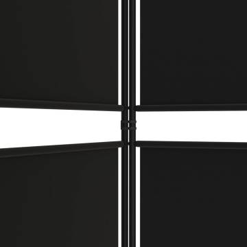 4-Panel Black Room Divider - 200x180 cm Fabric | HipoMarket