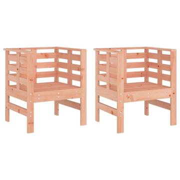 Garden Chairs 2 pcs - Solid Douglas Wood | HipoMarket UK