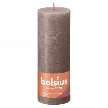 Bolsius Rustic Pillar Candles Shine - 4 pcs Taupe 190x68mm