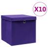 Storage Boxes with Covers 10 pcs 28x28x28 cm Purple Colour purple with lids Quantity in Package 10 Number of 1 