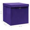 Storage Boxes with Covers - 10 pcs Purple 28x28x28 cm