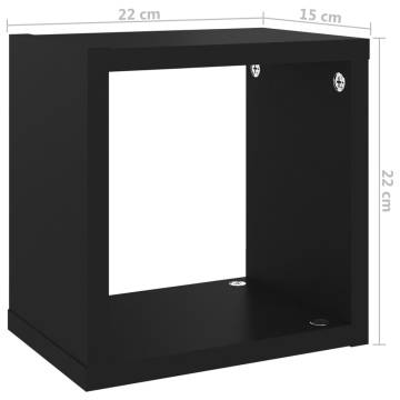 Wall Cube Shelves 6 pcs Black - Stylish Storage Solutions