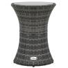 Garden Side Table Drum Shape Grey Poly Rattan Colour grey Quantity in Package 1 