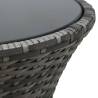 Garden Side Table Drum Shape - Grey Poly Rattan | Hipo Market