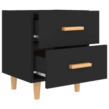 Scandinavian Bed Cabinets - 2 pcs Black 40x35x47.5 cm