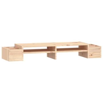 Monitor Stand - Solid Pine Wood, 100x27.5x15 cm | HipoMarket