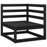 Garden Corner Sofas 2 pcs Black Solid Wood Pine | Hipomarket