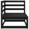 Garden Corner Sofas 2 pcs Black Solid Wood Pine | Hipomarket