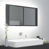 LED Bathroom Mirror Cabinet High Gloss Grey 90x12x45 cm Acrylic Colour high gloss grey Quantity in Package 1 