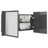 LED Bathroom Mirror Cabinet High Gloss Grey - 90x12x45 cm