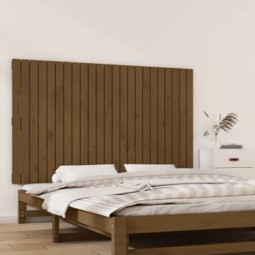 Elegant Honey Brown Wall Headboard - Solid Wood Pine