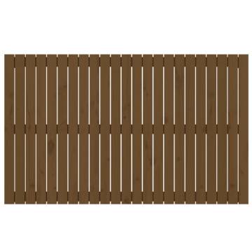 Elegant Honey Brown Wall Headboard - Solid Wood Pine