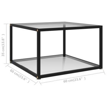 Stylish Transparent Coffee Table - 60x60x35 cm Tempered Glass