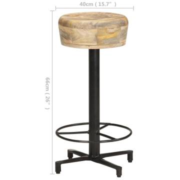 Stylish 2 Pcs Bar Stools 66 cm | Solid Mango Wood