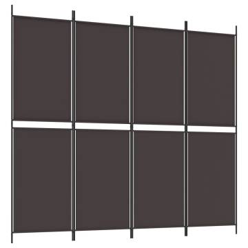 4-Panel Brown Room Divider 200x180 cm | Stylish Privacy Solution