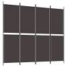 4-Panel Brown Room Divider 200x180 cm | Stylish Privacy Solution