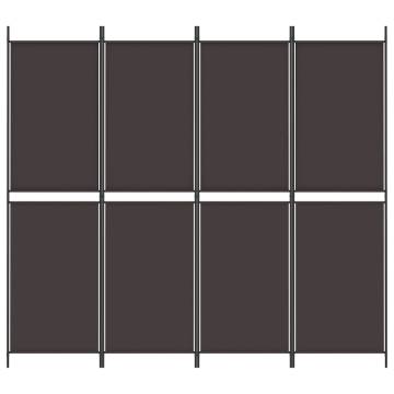 4-Panel Brown Room Divider 200x180 cm | Stylish Privacy Solution