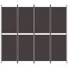 4-Panel Brown Room Divider 200x180 cm | Stylish Privacy Solution