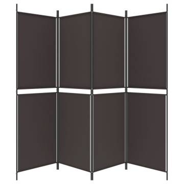 4-Panel Brown Room Divider 200x180 cm | Stylish Privacy Solution