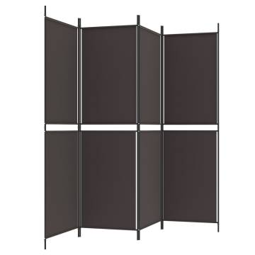 4-Panel Brown Room Divider 200x180 cm | Stylish Privacy Solution