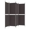 4-Panel Brown Room Divider 200x180 cm | Stylish Privacy Solution