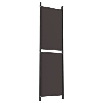 4-Panel Brown Room Divider 200x180 cm | Stylish Privacy Solution