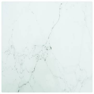 Marble Design Table Top - 30x30 cm Tempered Glass