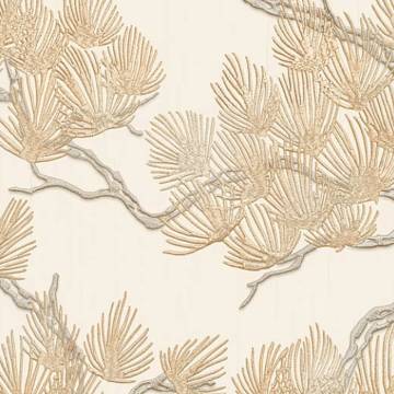 DUTCH WALLCOVERINGS Pine Tree Cream Wallpaper - Durable & Stylish