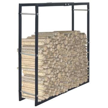 Firewood Rack Black Steel 100x25x100 cm - Durable & Stylish