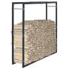 Firewood Rack Black 100x25x100 cm Steel Size 100 x 25 x 100 cm 