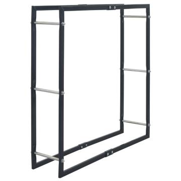 Firewood Rack Black Steel 100x25x100 cm - Durable & Stylish