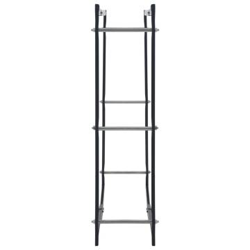 Firewood Rack Black Steel 100x25x100 cm - Durable & Stylish