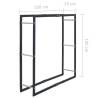 Firewood Rack Black Steel 100x25x100 cm - Durable & Stylish