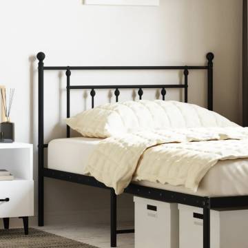 Metal Headboard Black 107 cm | Stylish & Sturdy Design