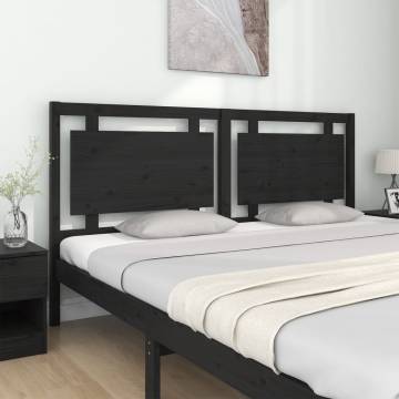 Stylish Black Bed Headboard – Solid Pine Wood | HipoMarket