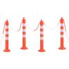 Traffic Control Bollards Set (4 pcs) with Chain - 75 cm PE