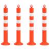 Traffic Control Bollards Set (4 pcs) with Chain - 75 cm PE